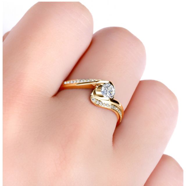 Solitaire A Une Passante -  Diamants & Or Jaune - Baudelaire  | Gemperles