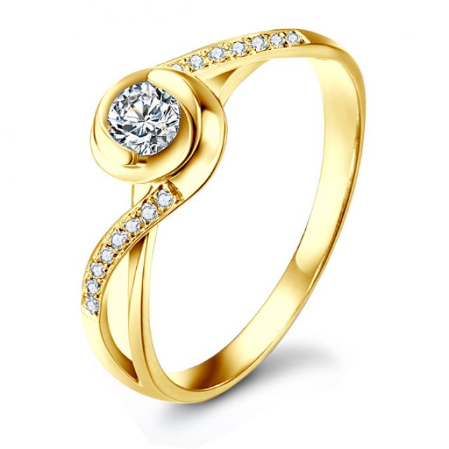 A Julie Diamant 0.25ct Or Jaune - Bague Solitaire | Gemperles