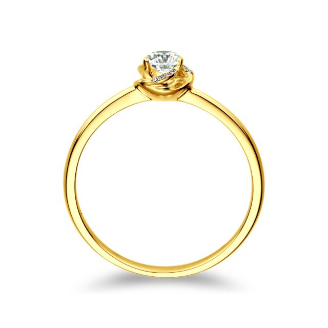 Solitaire Le Tourbillonnant Or Jaune - Diamants Sertis Griffes, Grains | Gemperles