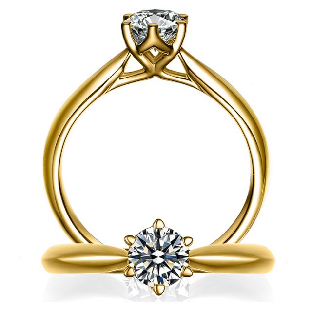 Solitaire Or Jaune, Diamant 0.25ct - L'Amour - Adélaïde DUFRÉNOY | Gemperles