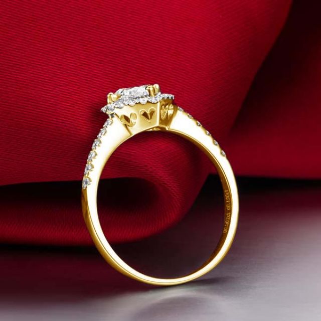 Bague Cœur Solitaire Love etc - Or Jaune 18 Carats - Diamants | Gemperles