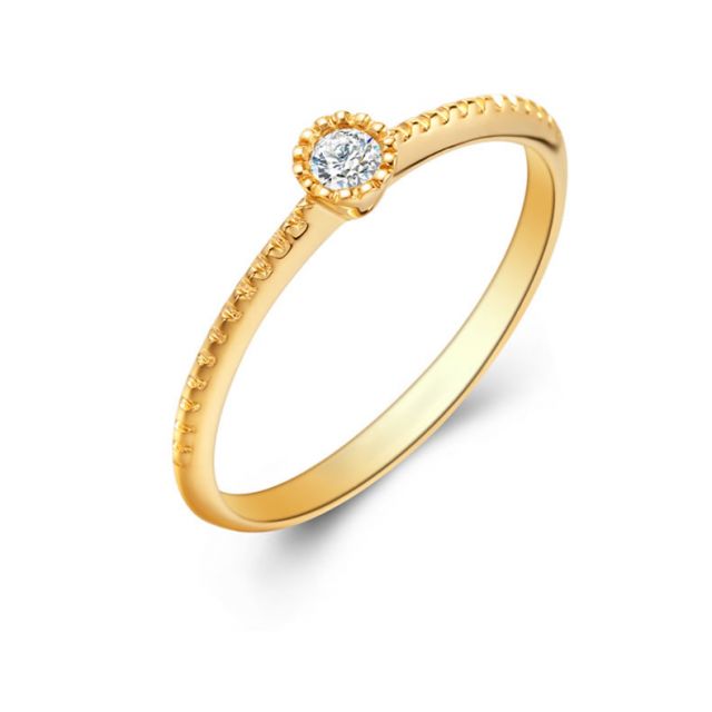 Bague solitaire diamant tressée Or jaune