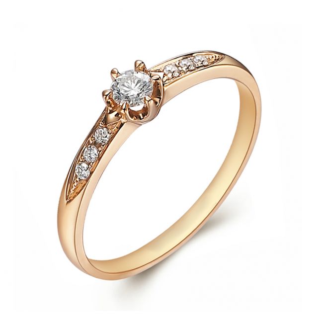 Alliance Solitaire Accompagné Diamants. Or Jaune | Gemperles