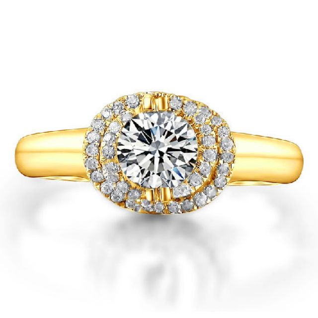 Bague Solitaire Gracieuse Majesté - Or Jaune & Diamants Enroulés | Gemperles