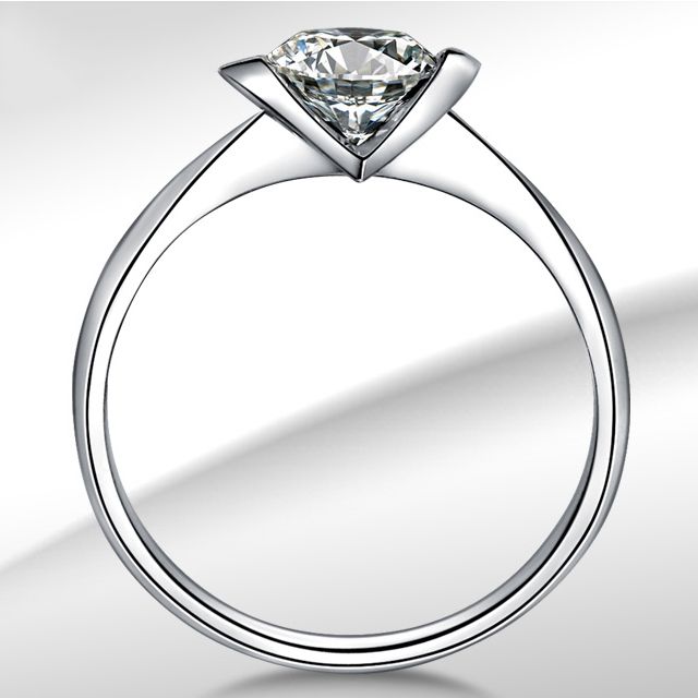 Bague Solitaire Coeur Majestueux - Or Blanc & Diamant | Gemperles