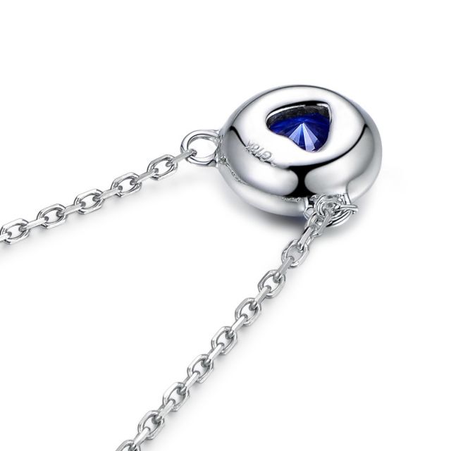 Collier pendentif solitaire saphir Or blanc