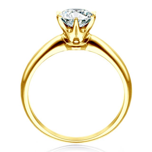 Solitaire en diamant taille brillant - Monture or jaune Timeless