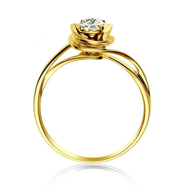 Solitaire bague ensorcelée - Diamant 0.15 carat - Or jaune 750/1000 | Gemperles