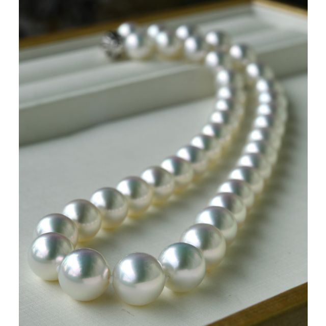 Collier de perles d'Australie blanches - Perle mers du sud 10/12mm