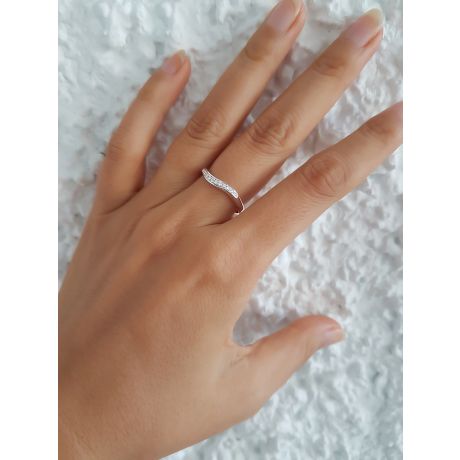 Alliance ondulée platine - Alliance femme avec diamants