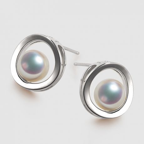 Boucle d oreille perle Akoya - Himiko - Perle du Japon, Or blanc