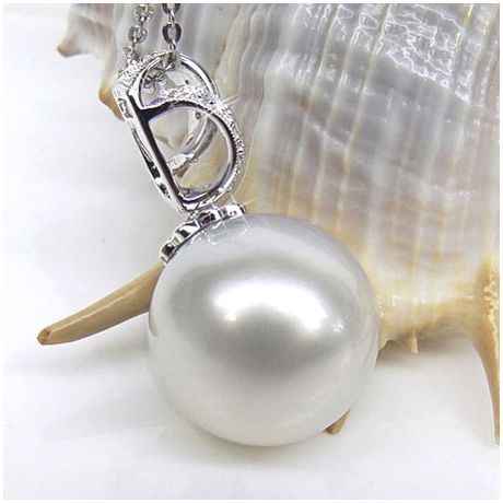 Pendentif Tasman enroulé - Perle d'Australie - Or blanc, diamants