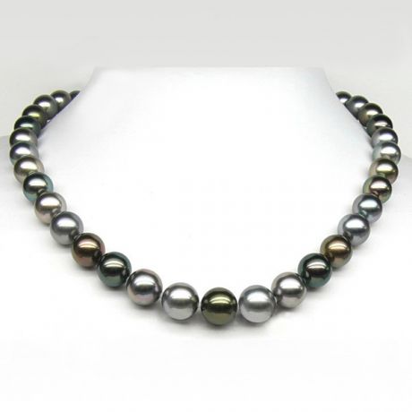 Collier en perle de Tahiti - Perles multicolores - 9/10mm - AAA