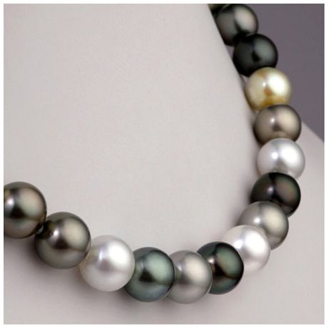 Collier perles des mers du sud multicolores - 11/13mm - AAA