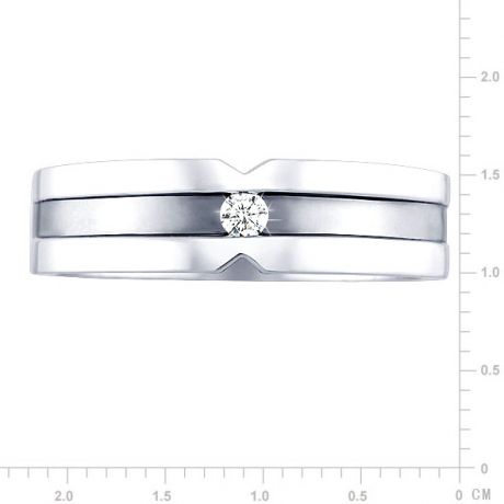 Bague Homme en Or blanc et  Diamant 0.055ct | Horace