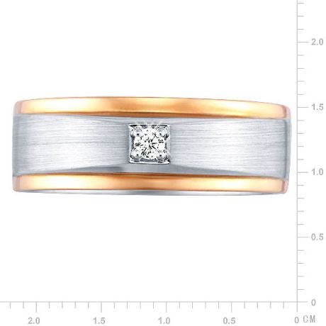 Bague Homme. Or blanc & rose 18cts, Diamants 0.045ct | Richard