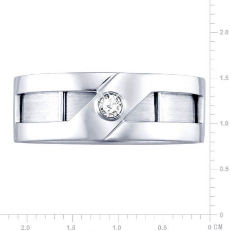 Bague or homme esthétique - Diamant clos - Or blanc 750/1000