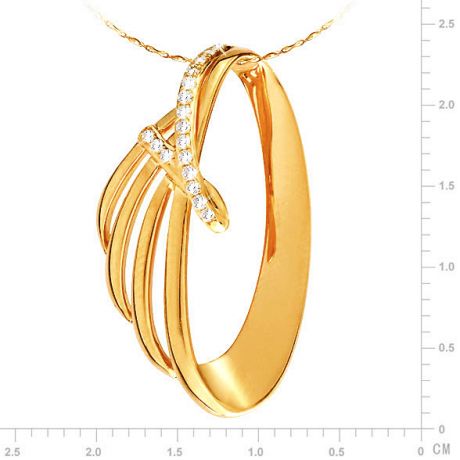 Pendentif or jaune océan du monde - À la forme écailleuse - Diamants