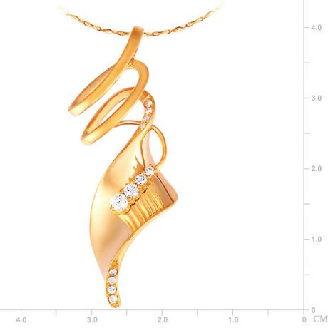 Pendentif or jaune 18 carats - Symbole de l'esprit - Diamants 0.14ct