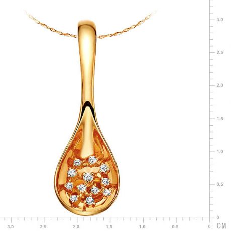Pendentif cuillère - Pendentif joaillerie or jaune et diamants