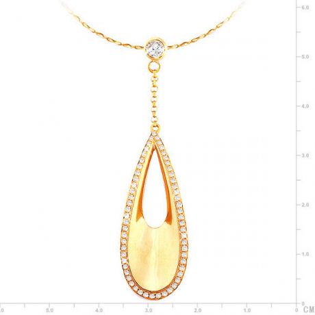Pendentif Eau - Bijou poétique et créatif en or jaune et diamants
