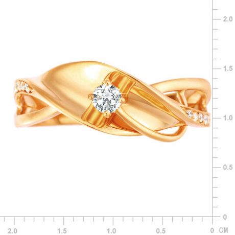 Bague fiançaille en or jaune 750/1000 - Diamants 0.15ct