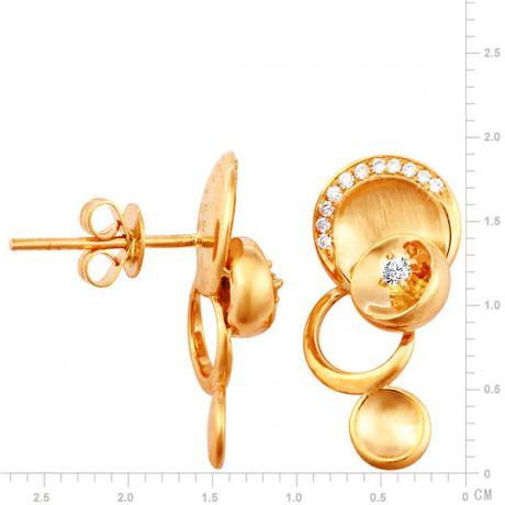 Boucles d'oreilles or jaune - Diamants 0.15ct