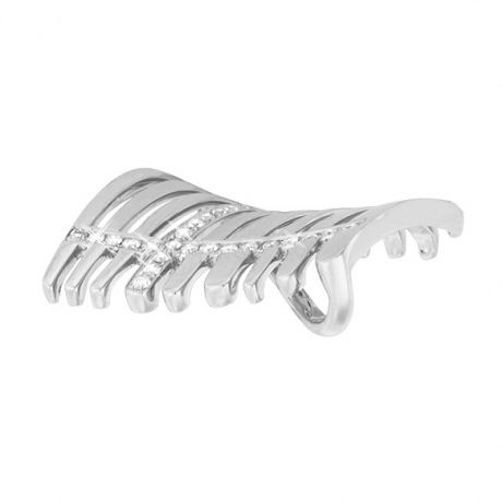 Pendentif sensuel or blanc 750/1000 - Croisement de Diamants 0.177ct