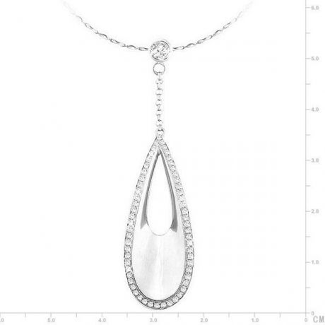 Pendentif goutte d'eau or blanc - Diamants clos et grains 0.439ct