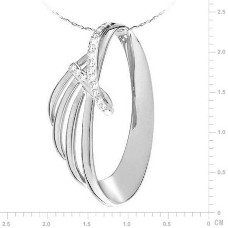 Pendentif océan or blanc diamants - Style contemporain forme écailles