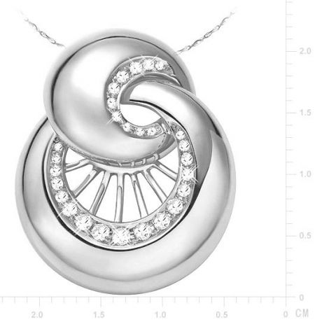 Pendentif en forme de coquillage - Métal or blanc 750/1000 - Diamants