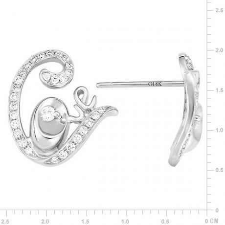 Boucles d'oreilles séduction - Pendants Love or blanc avec diamants