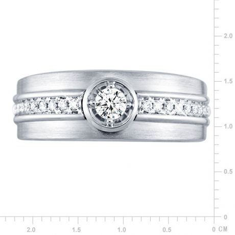 Bague Chevalière or Homme or blanc 750/1000. Diamant serti clos