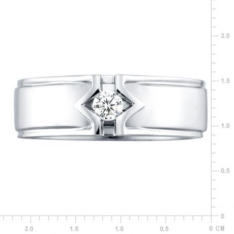 Bague or blanc hommes - Solitaire diamant homme moderne