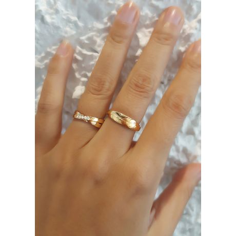 Alliance 2 anneaux or blanc Femme - Diamants | Marthe