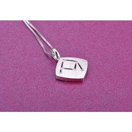 Pendentif constellation zodiacale - Signe de la balance - Or blanc