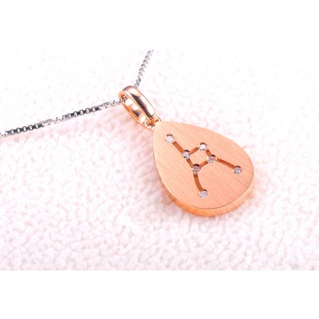 Pendentif astrologique - Constellation du cancer - Or rose, diamants