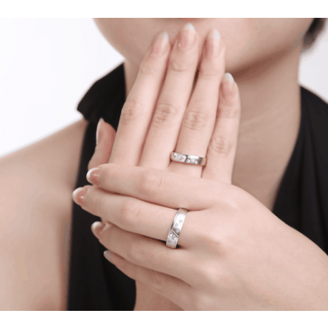 Bague alliance constellation diamantée - En or blanc 18cts - Femme | Talia