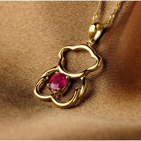 Pendentif or jaune rubis 0.35 carat - Mon petit ourson