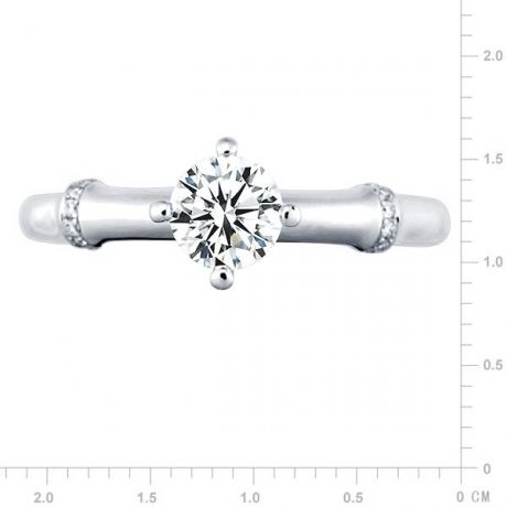 Solitaire Bambou Végétal Platine
