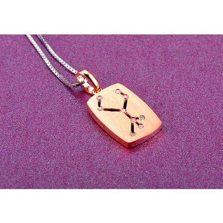 Pendentif constellation du zodiaque - Signe de la vierge - Or rose