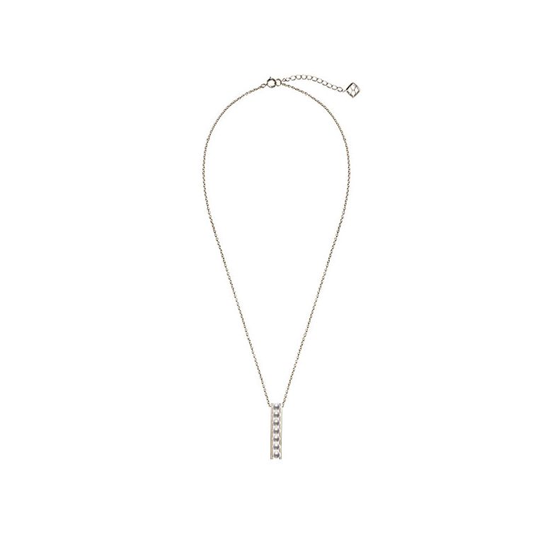 Pendentif 9 perles Akoya et or blanc. Disposition rail. Tsukushi - 4