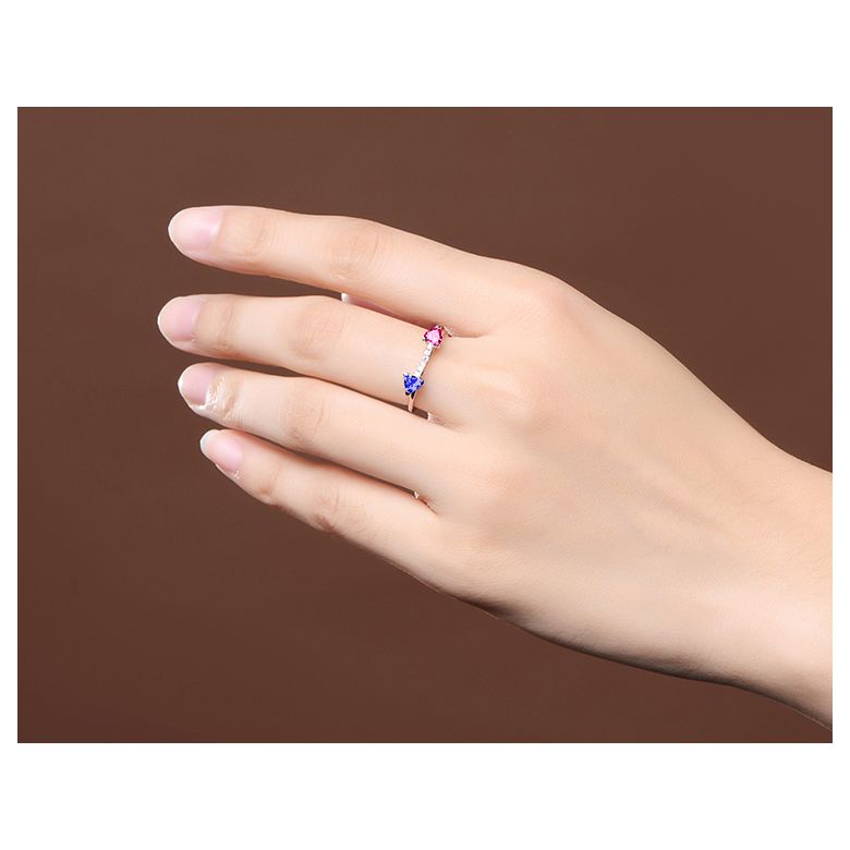 Bague croisée des chemins. Or blanc et saphirs - 3