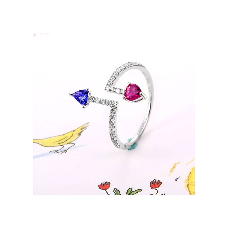 Bague Autre moi. Or blanc, diamants, Saphirs - 3