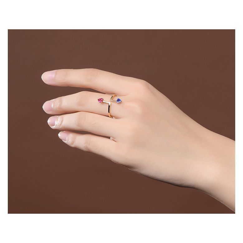 Bague Vice et Versa. Tourmaline, tanzanite. Or jaune - 2