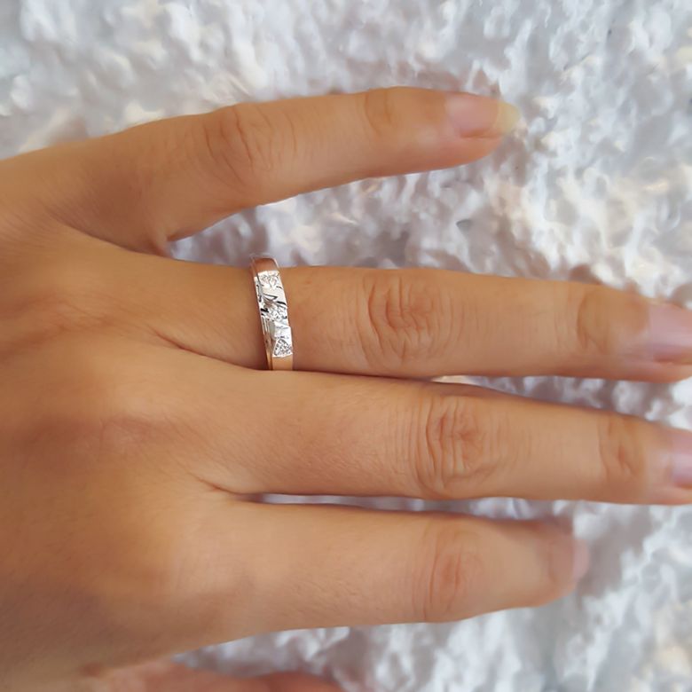 Alliance diamants - Or blanc - Alliance Femme - 3