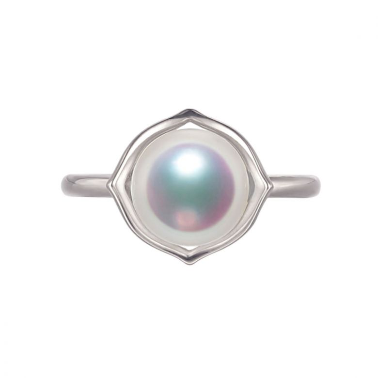 Bague perle de culture - Perle Akoya Japon - Or blanc - Coco Chanel - 1