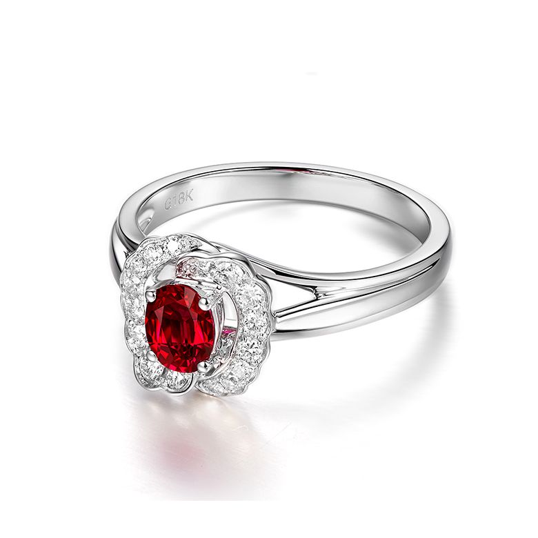 Bague Fiancaille Rubis Or Blanc Mulan - 3
