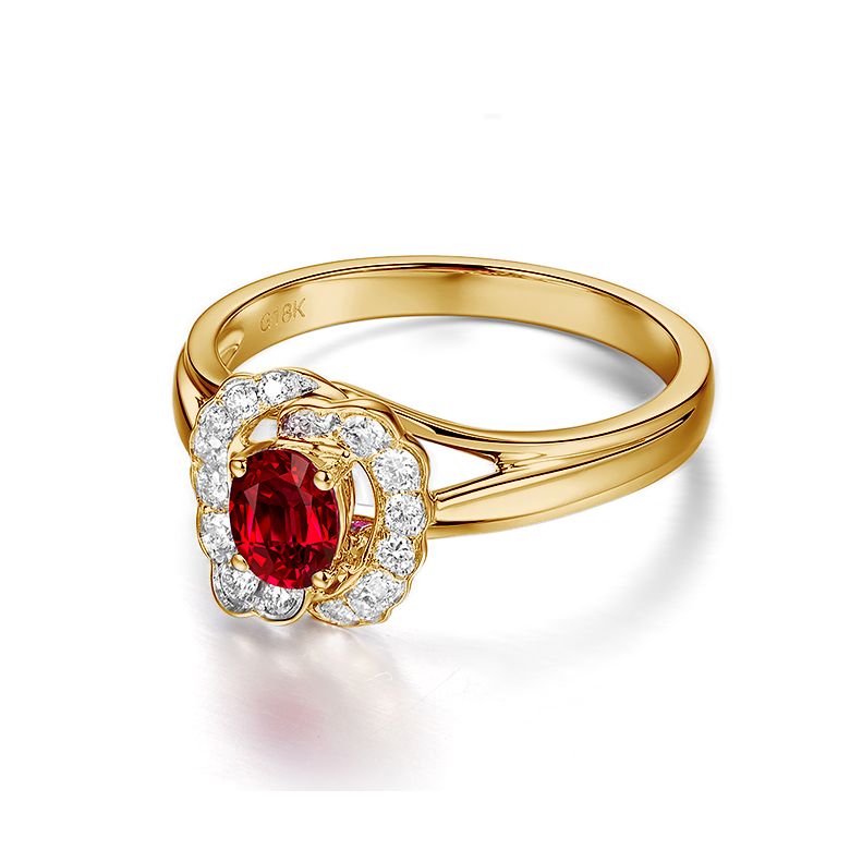 Bague Fiancaille Rubis Or Jaune Mulan - 3