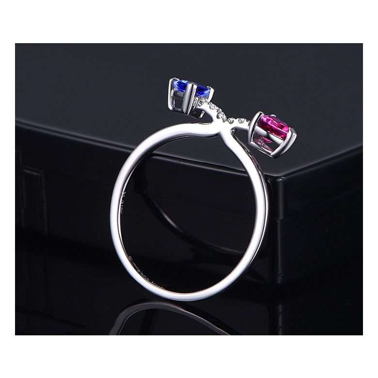 Bague croisée des chemins. Or blanc et saphirs - 6